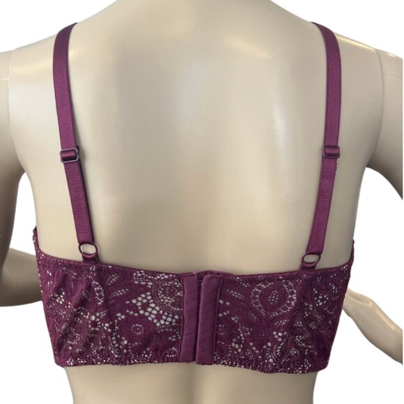 Victoria's Secret Bralette Very Sexy Unlined Plunge 36C / Aubergine Purple - Picture 2 of 7